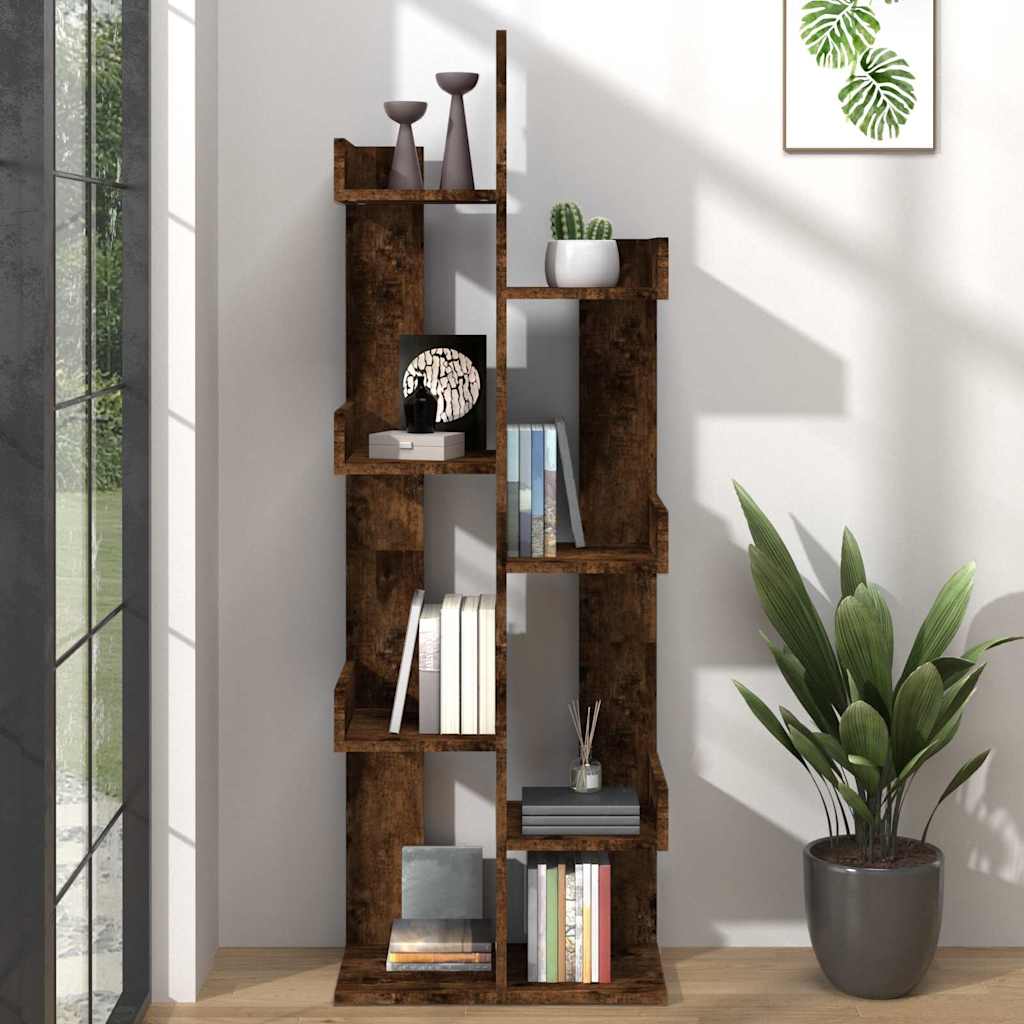 Raamatukapp, 48 x 25,5 x 140 cm, suitsutatud tamm, tehispuit