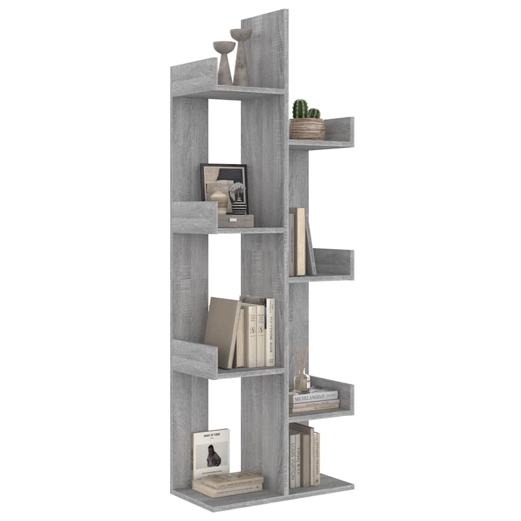 Raamatukapp, 48 x 25,5 x 140 cm, hall Sonoma tamm, tehispuit
