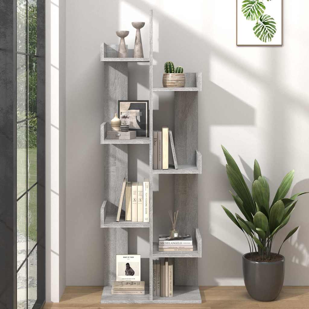 Raamatukapp, 48 x 25,5 x 140 cm, hall Sonoma tamm, tehispuit