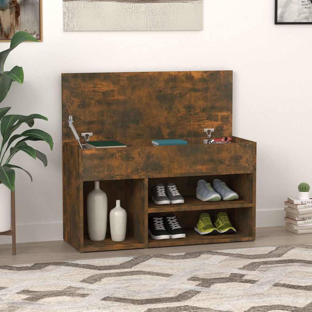 Jalatsipink, suitsutatud tamm, 80 x 30 x 45 cm, tehispuit