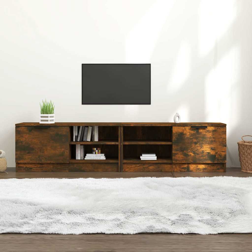 Teleri seinakapid 2 tk, suitsutatud tamm, 80x35x36,5 cm