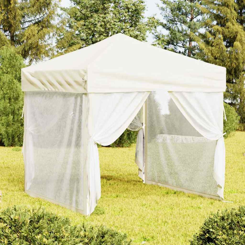 Kokkupandav peotelk seintega, kreemjas, 2 x 2 m