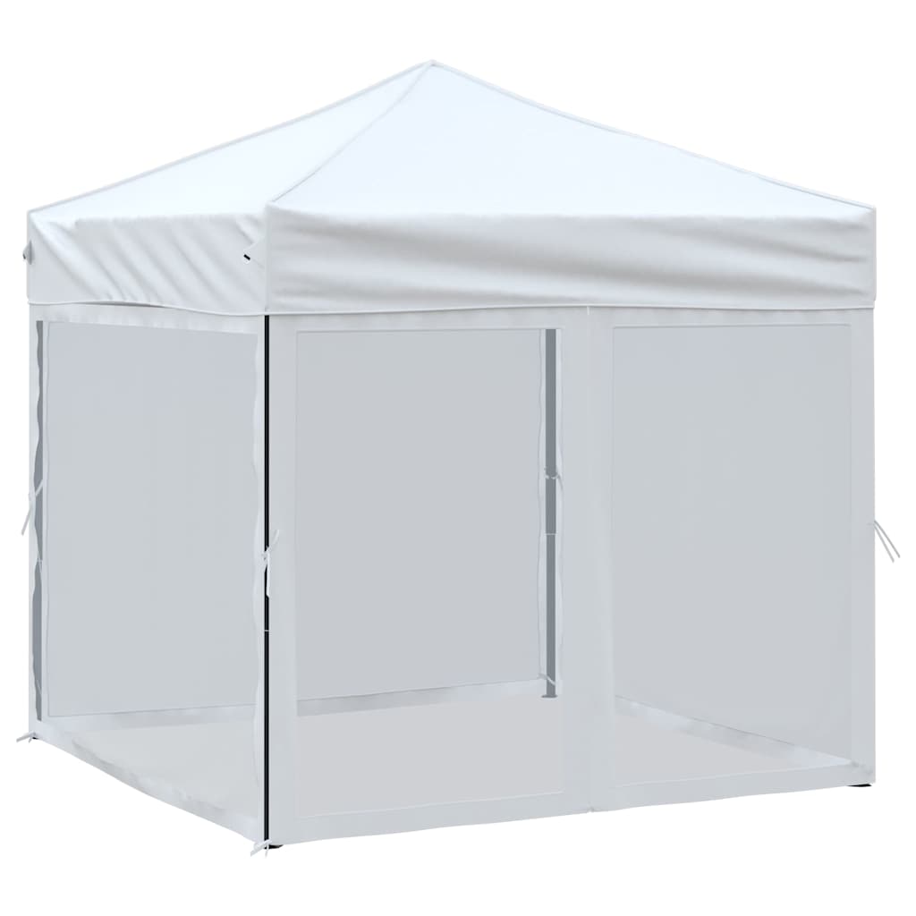 Kokkupandav peotelk seintega, valge, 2 x 2 m