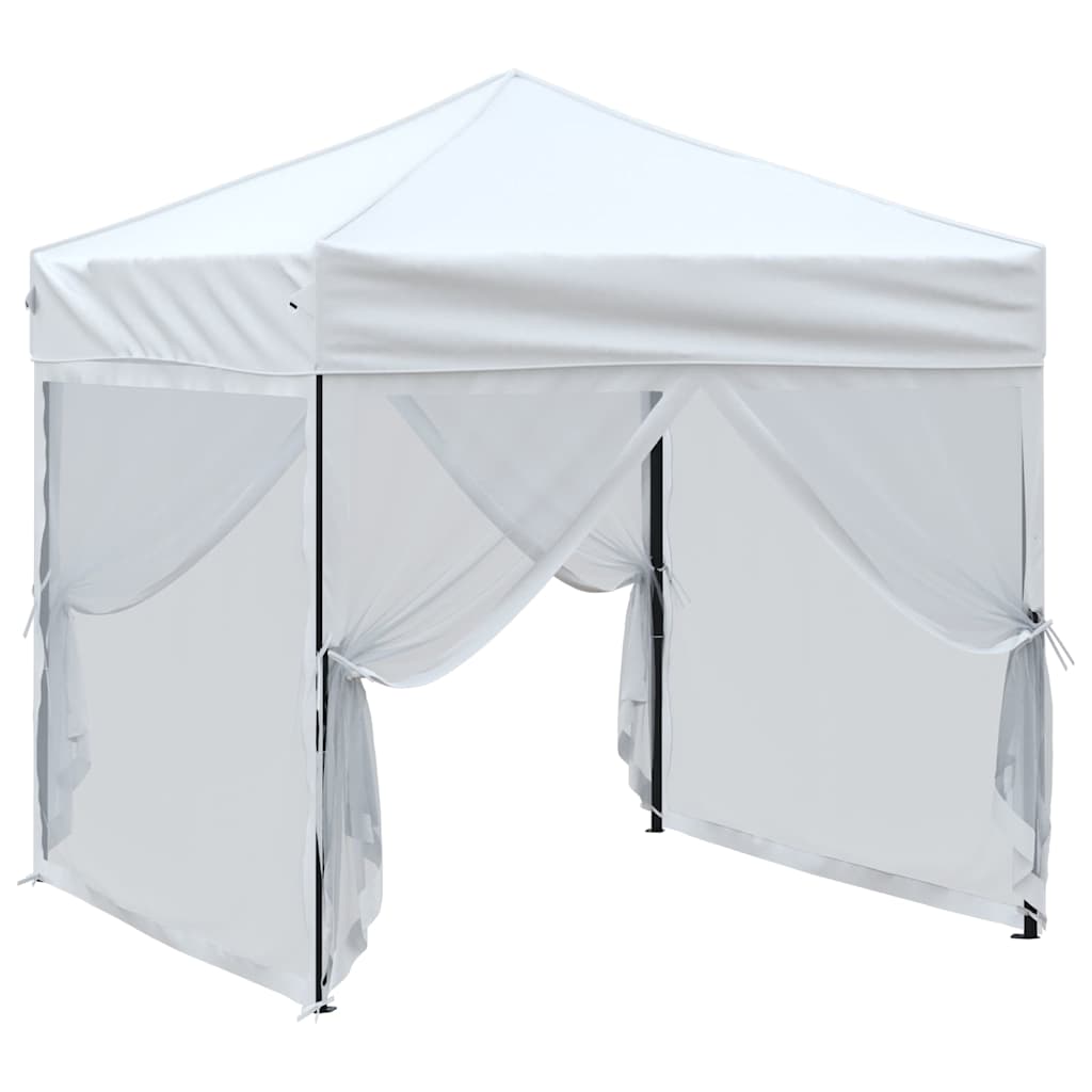 Kokkupandav peotelk seintega, valge, 2 x 2 m
