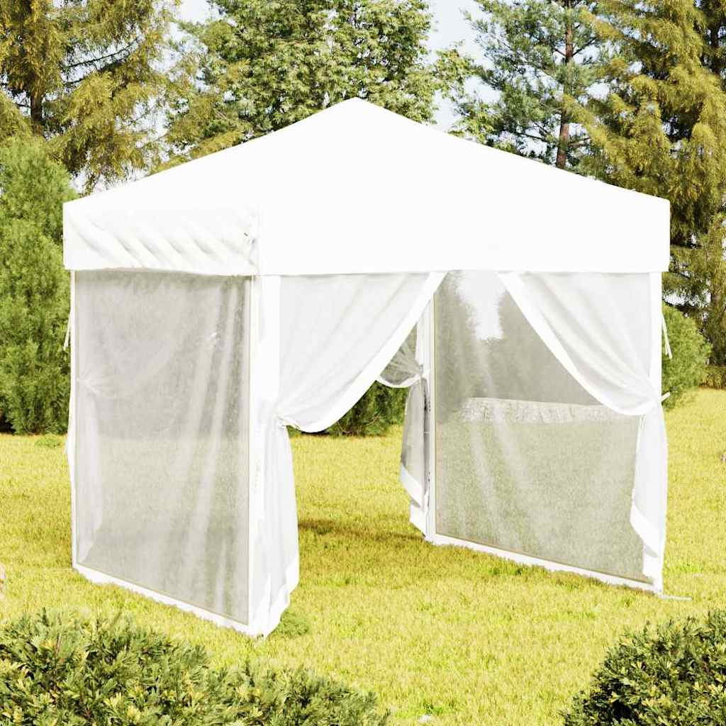 Kokkupandav peotelk seintega, valge, 2 x 2 m