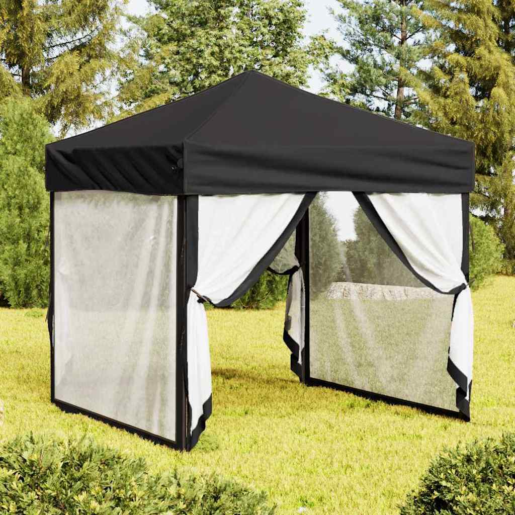 Kokkupandav peotelk seintega, must, 2 x 2 m