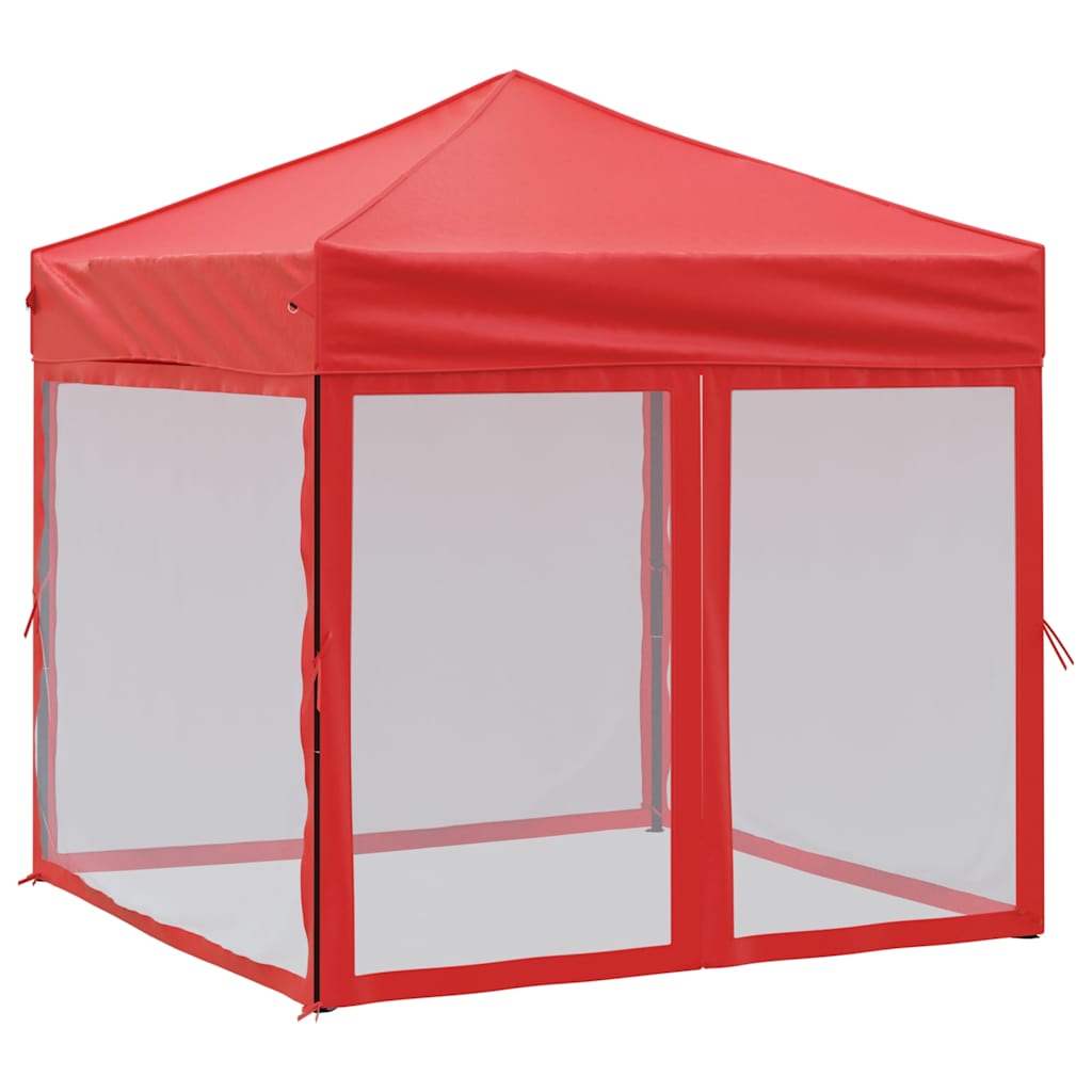 Kokkupandav peotelk seintega, punane, 2 x 2 m