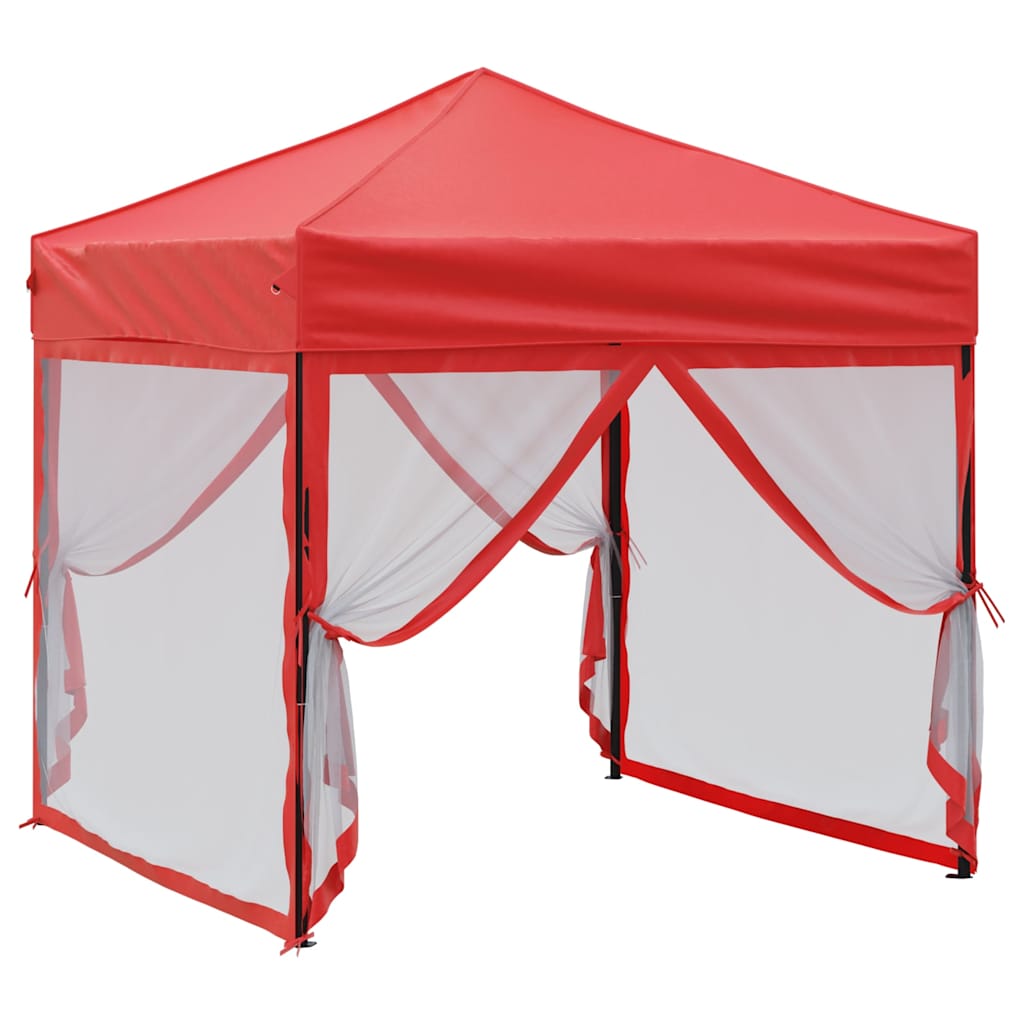 Kokkupandav peotelk seintega, punane, 2 x 2 m