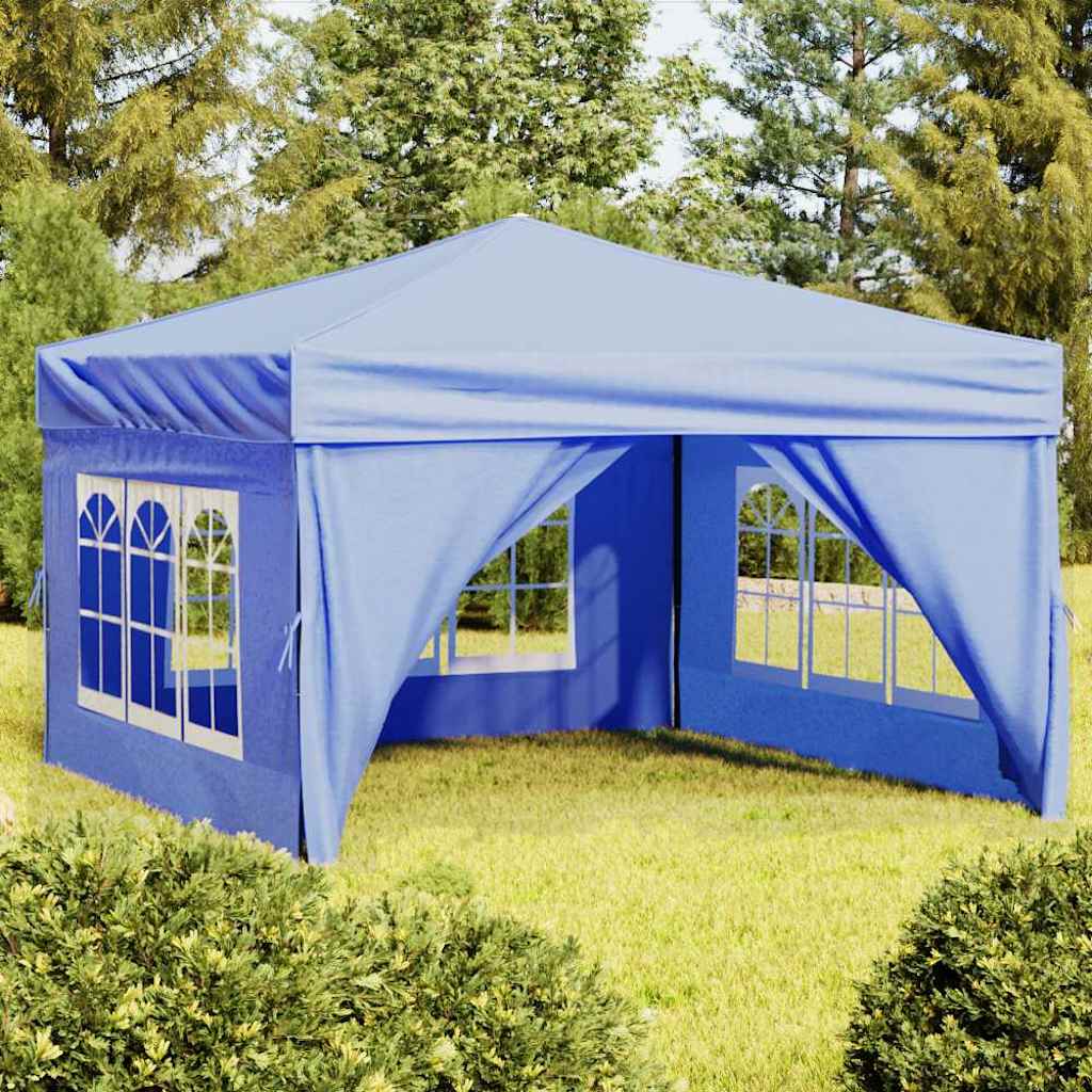 Kokkupandav peotelk seintega, sinine, 3 x 3 m