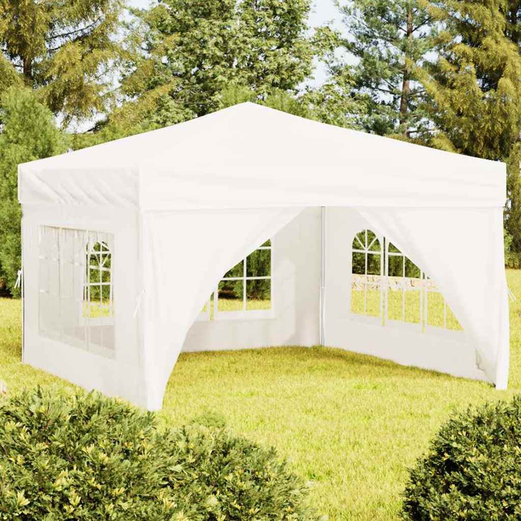 Kokkupandav peotelk seintega, valge, 3 x 3 m