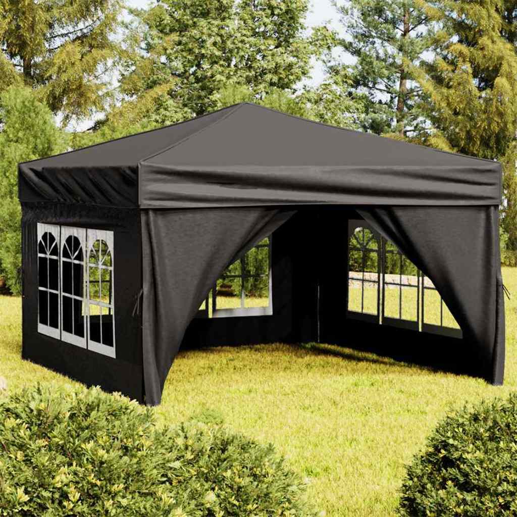 Kokkupandav peotelk seintega, must, 3 x 3 m