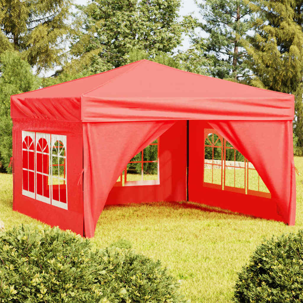 Kokkupandav peotelk seintega, punane, 3 x 3 m