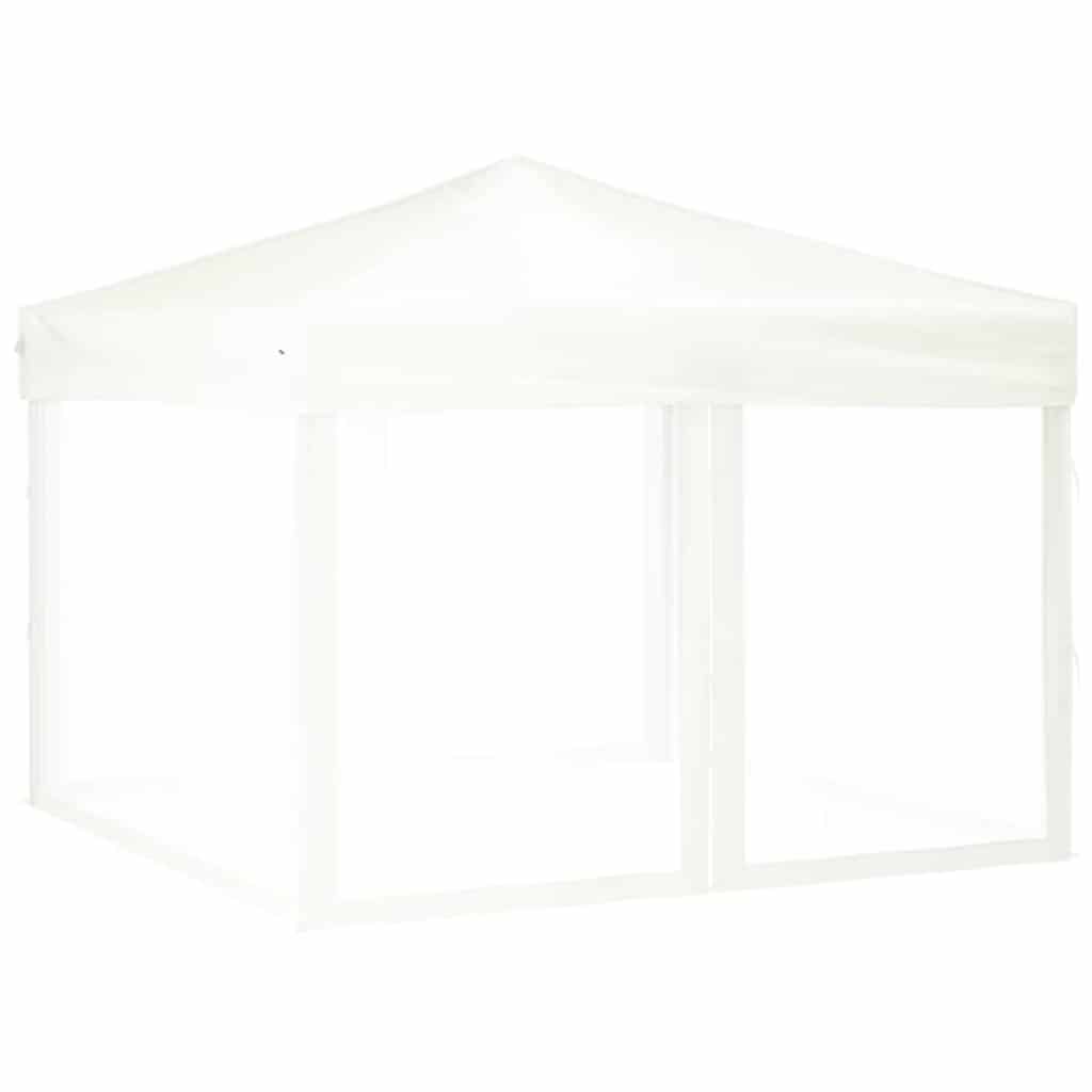 Kokkupandav peotelk seintega, valge, 3 x 3 m