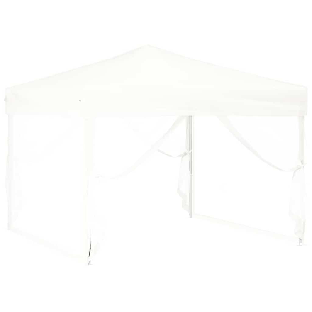 Kokkupandav peotelk seintega, valge, 3 x 3 m