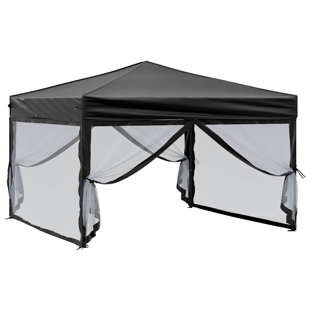 Kokkupandav peotelk seintega, must, 3 x 3 m