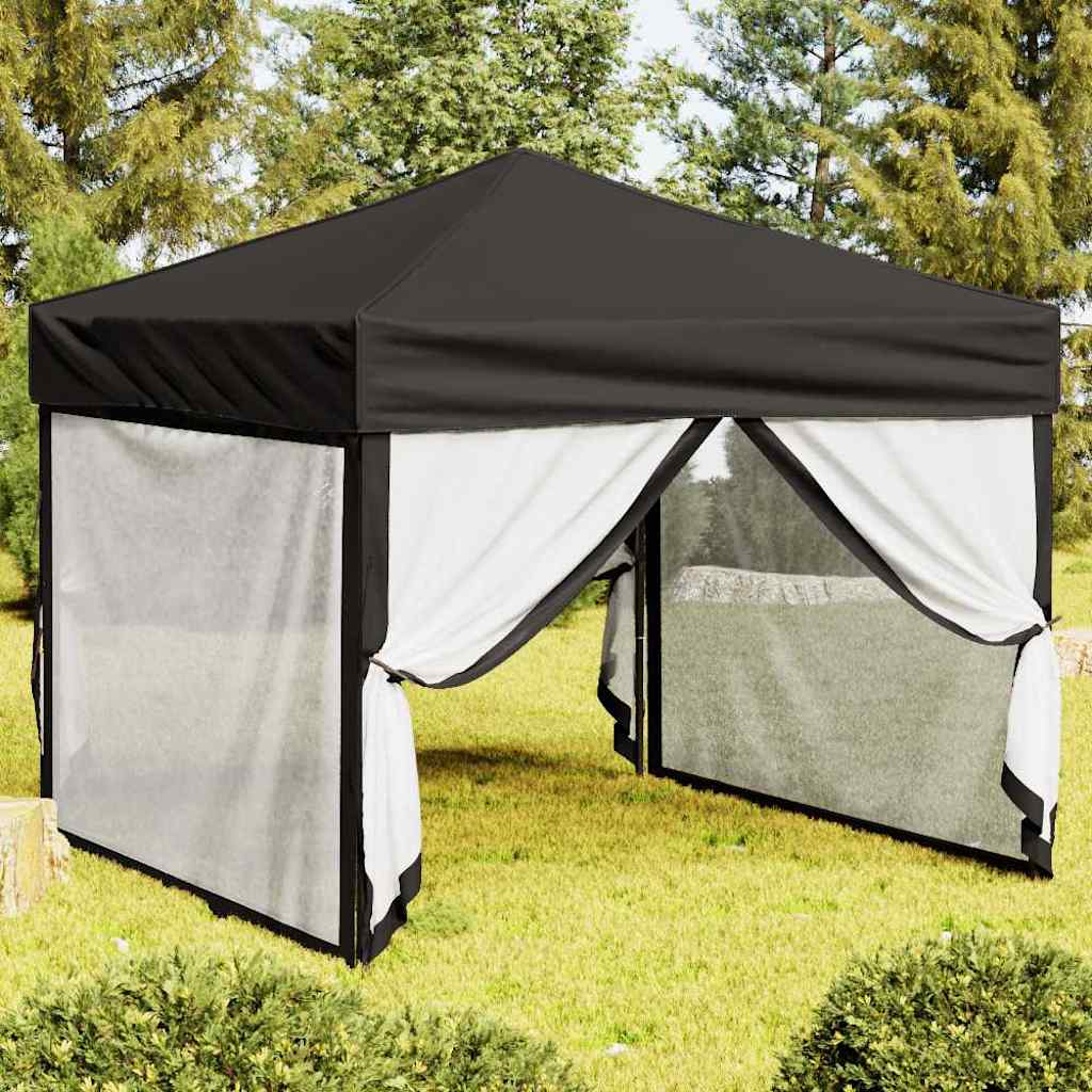 Kokkupandav peotelk seintega, must, 3 x 3 m