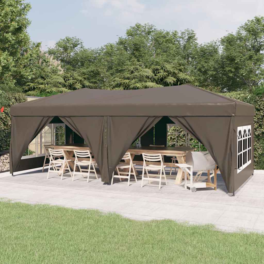 Kokkupandav peotelk külgseintega, pruunikashall, 3 x 6 m