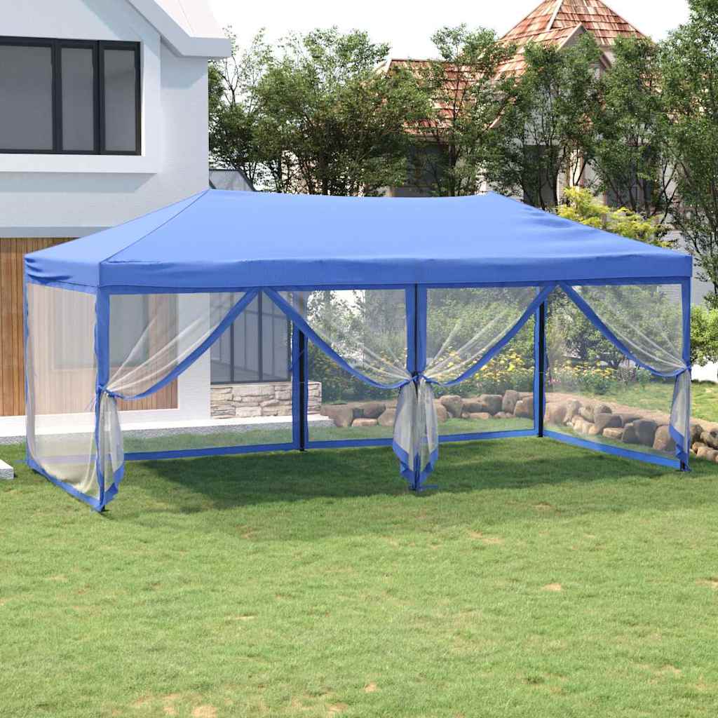 Kokkupandav peotelk külgseintega, sinine, 3 x 3 m