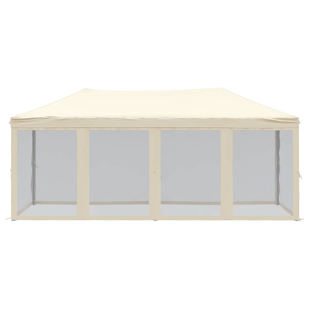 Kokkupandav peotelk seintega, kreemjas, 3 x 6 m