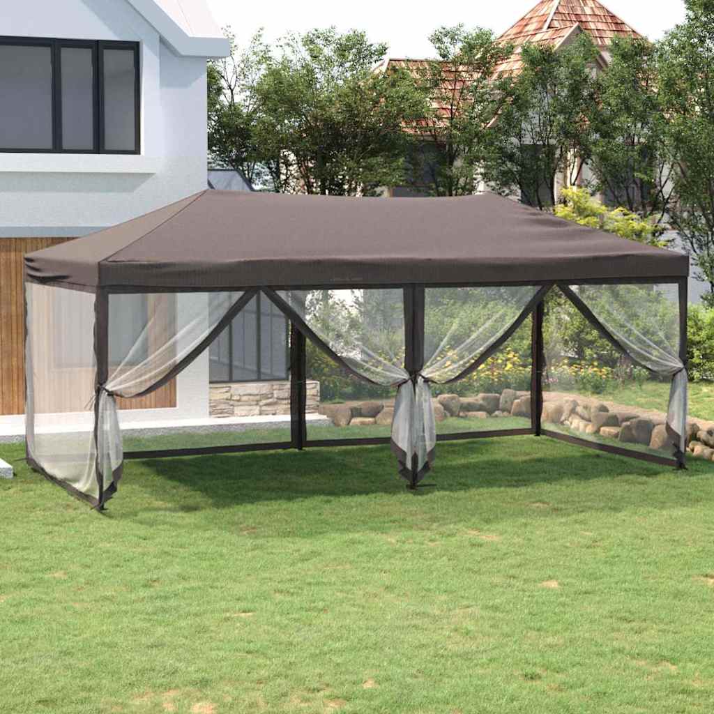 Kokkupandav peotelk külgseintega, pruunikashall, 3 x 6 m