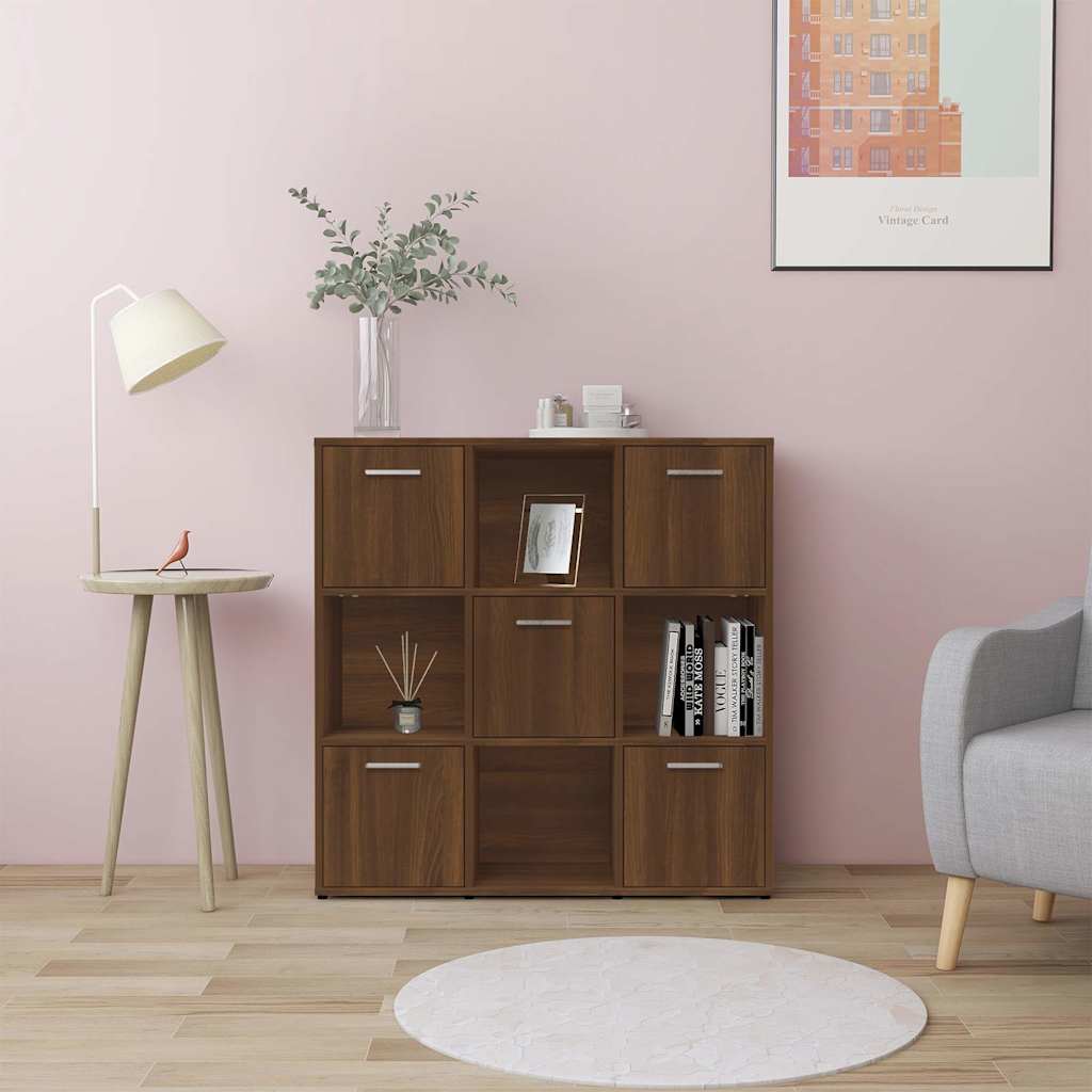 Raamatukapp, pruun tamm, 90 x 30 x 90 cm, tehispuit
