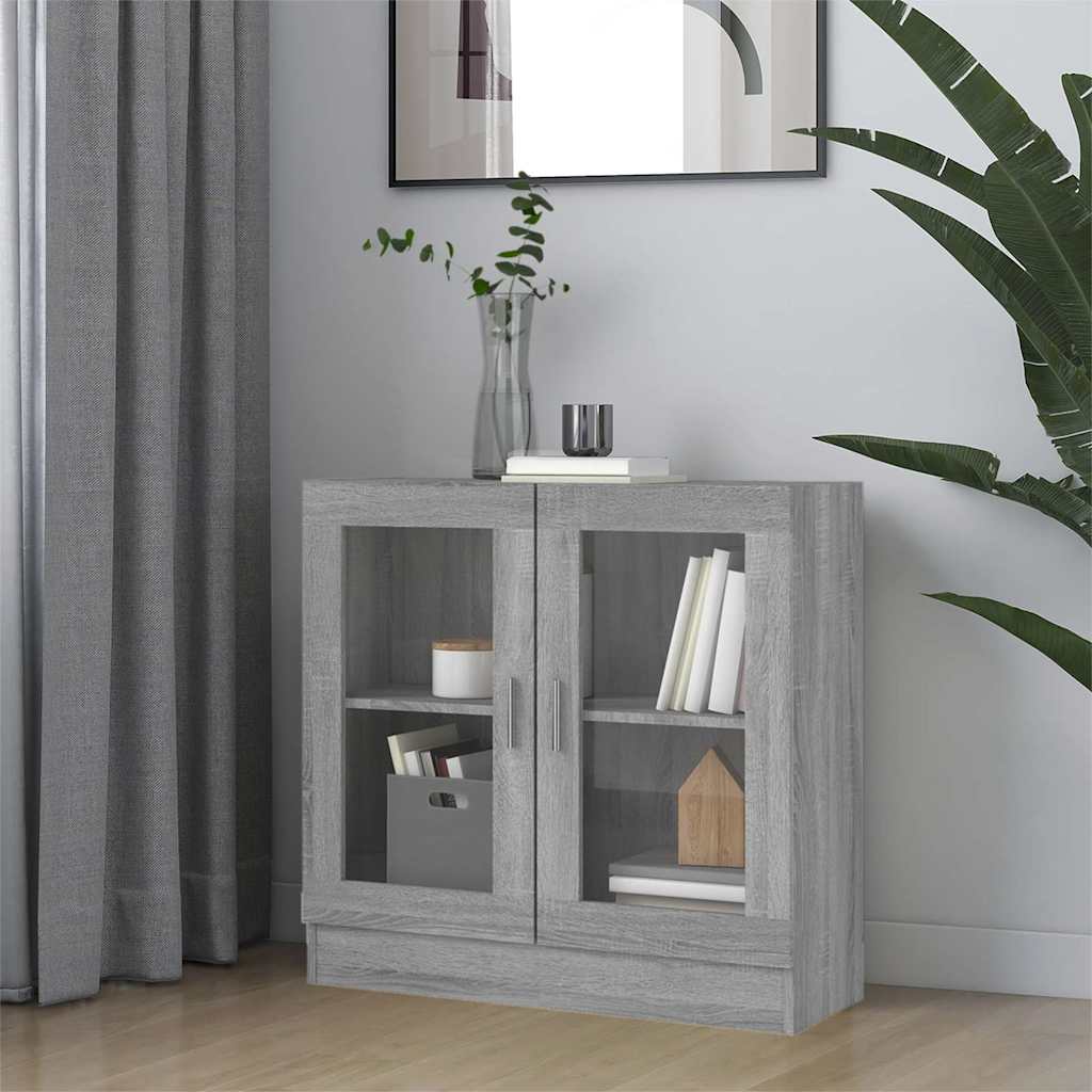 Vitriinkapp, hall Sonoma tamm, 82,5 x 30,5 x 80 cm, tehispuit