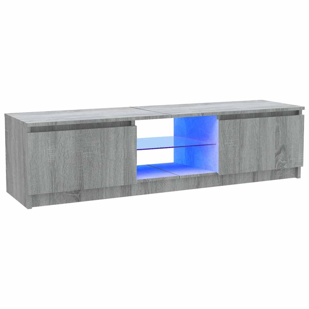 Telerialus LED-tuledega, hall Sonoma tamm, 120 x 30 x 36 cm