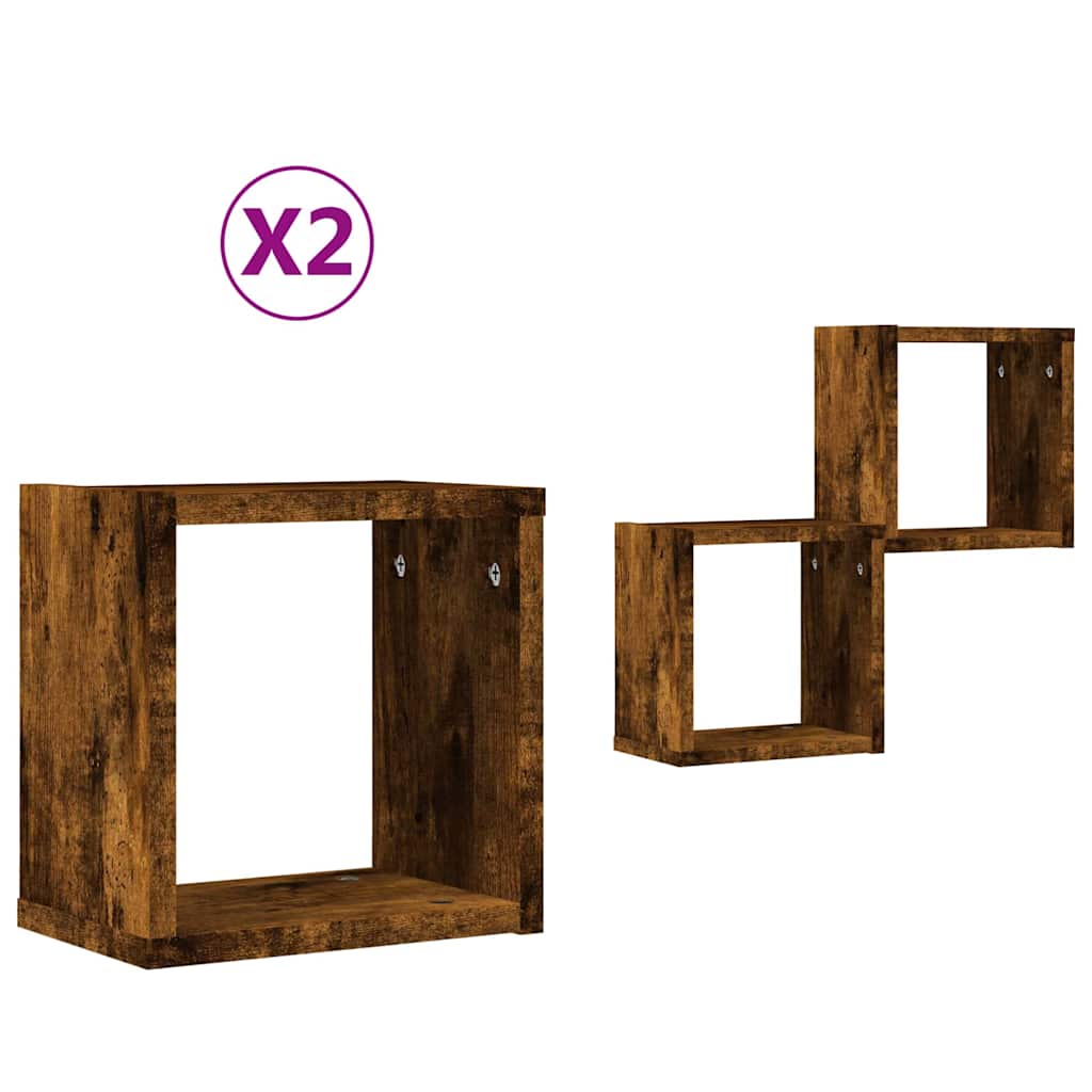 Seinakarbid 2 tk Suitsetatud tamm 26 x 15 x 26 cm Tehispuit