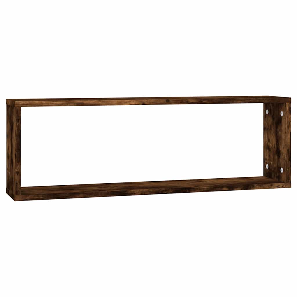 Seina kuubikriiulid, 4, suitsutatud tamm 80x15x26,5cm tehispuit