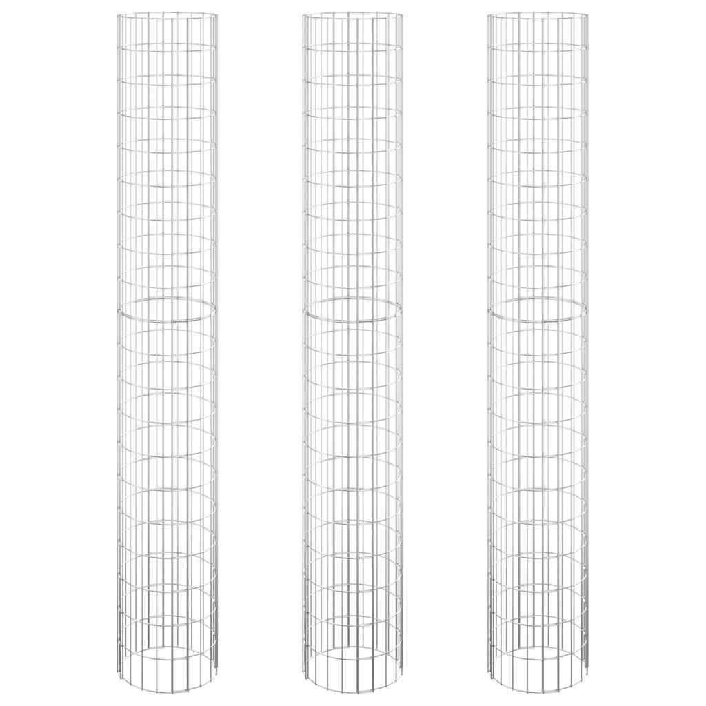 Ringikujulised gabioon taimelavad 3tk tsingitud teras Ø30x200cm