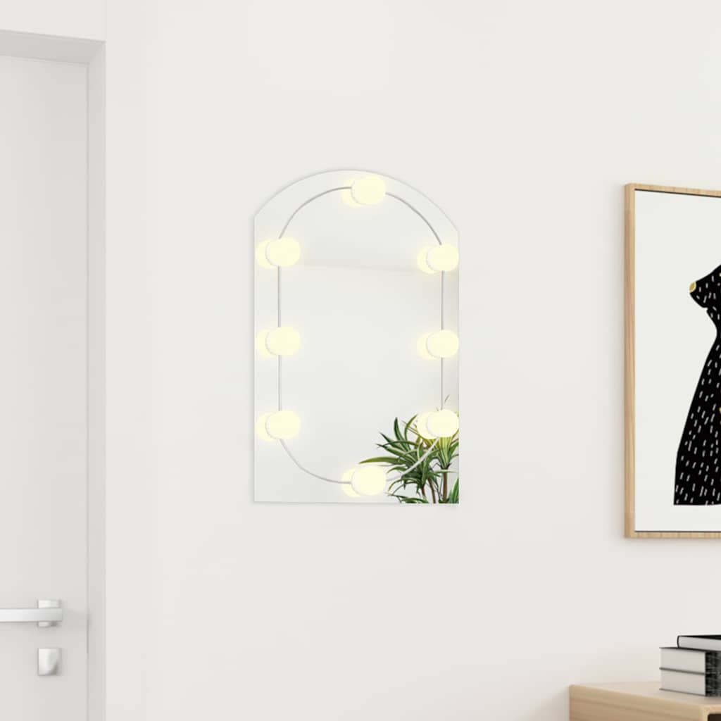 Peegel LED-tuledega 60x40 cm, klaas, kaarega