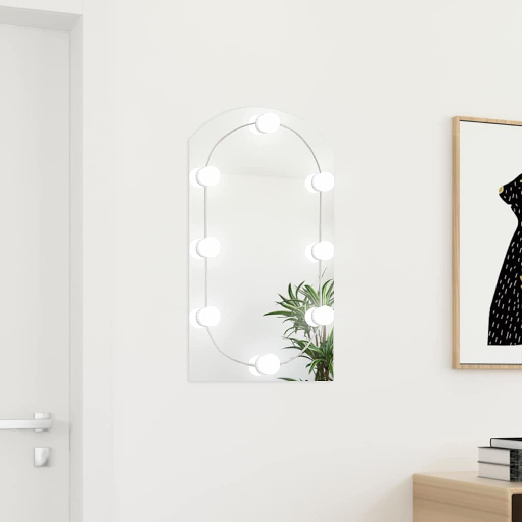 Peegel LED-tuledega 70x40 cm, klaas, kaarega