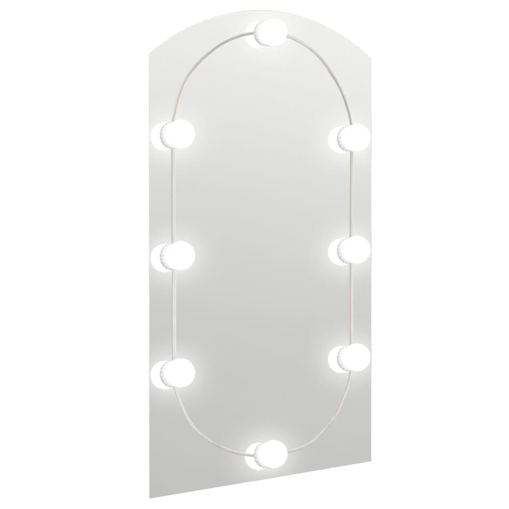 Peegel LED-tuledega 90x45 cm, klaas, kaarega