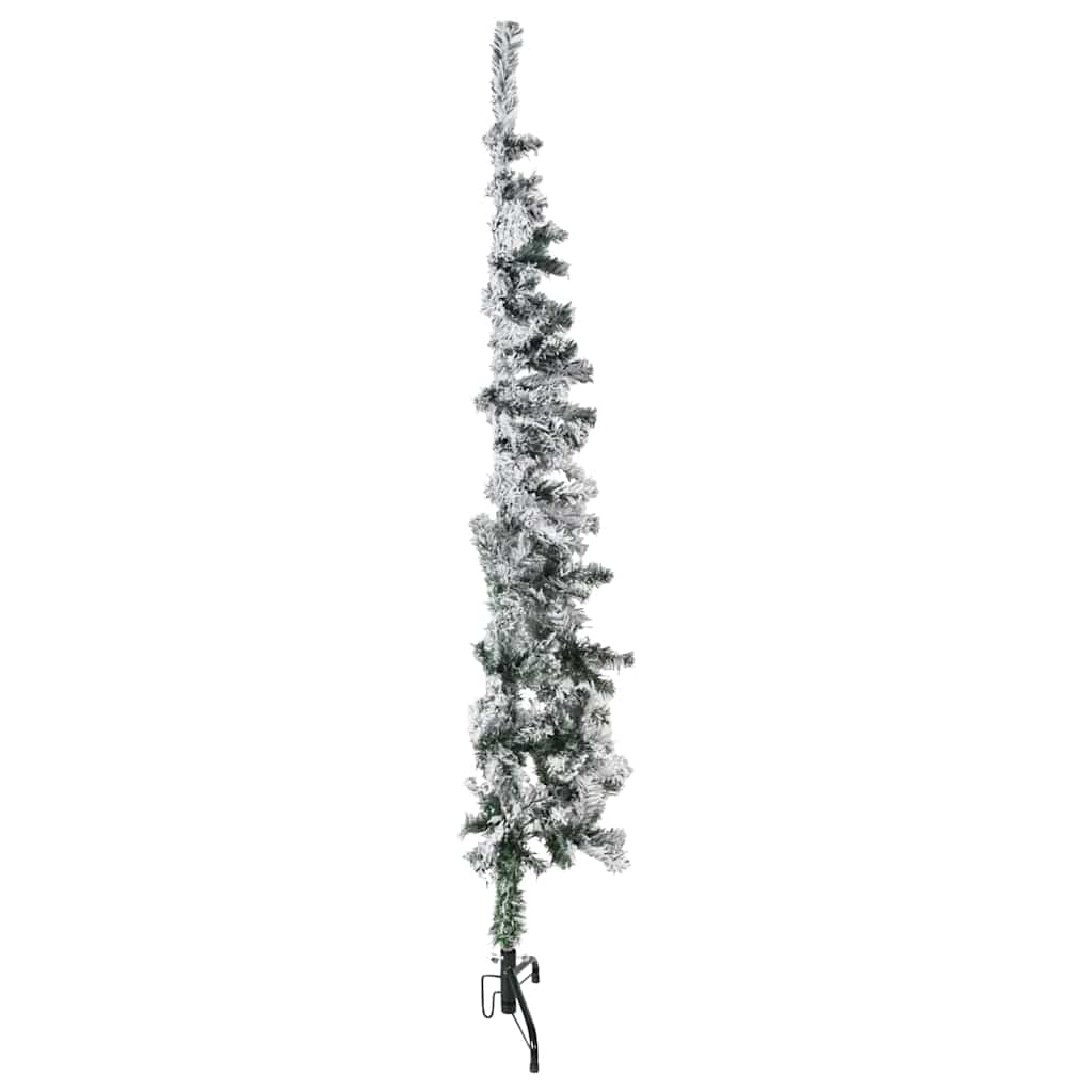 Kitsas poolik kunstkuusk lumiste okstega, 150 cm