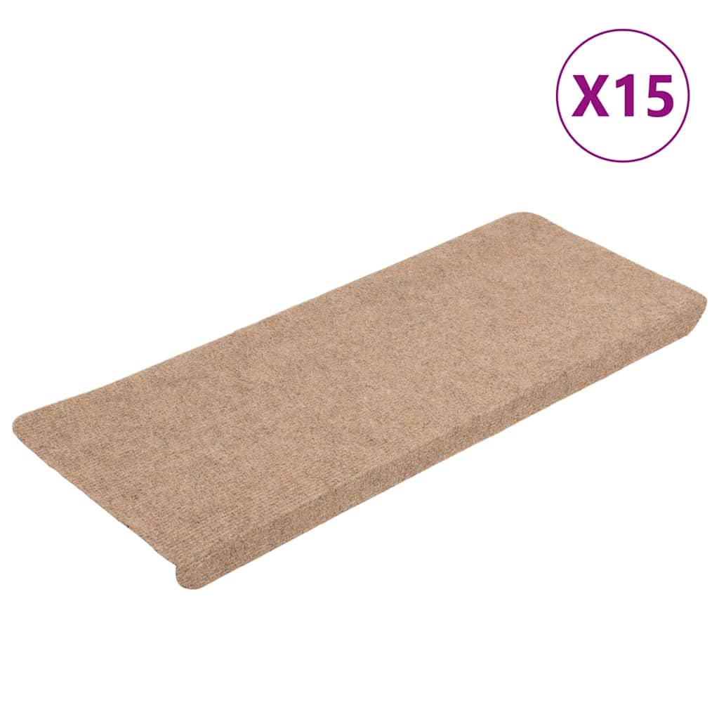 Isekleepuv trepivaip, 15 tk, 65x24,5x3,5 cm, beež