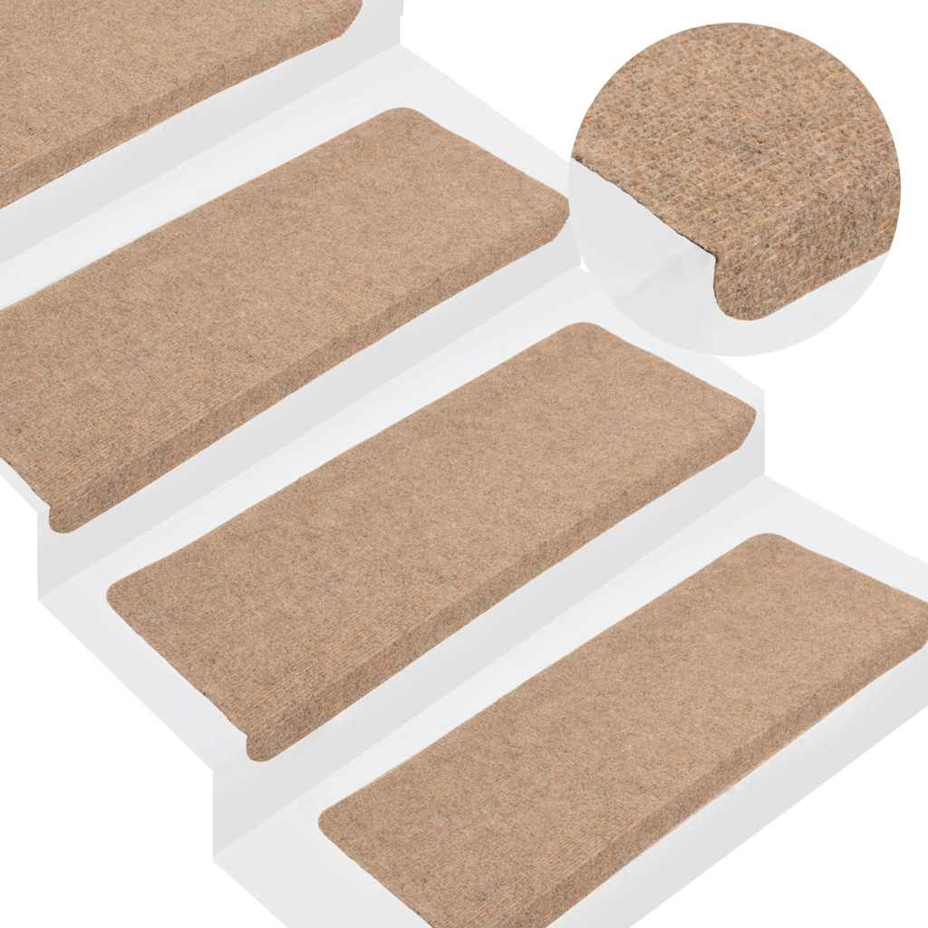 Isekleepuv trepivaip, 15 tk, 65x24,5x3,5 cm, beež
