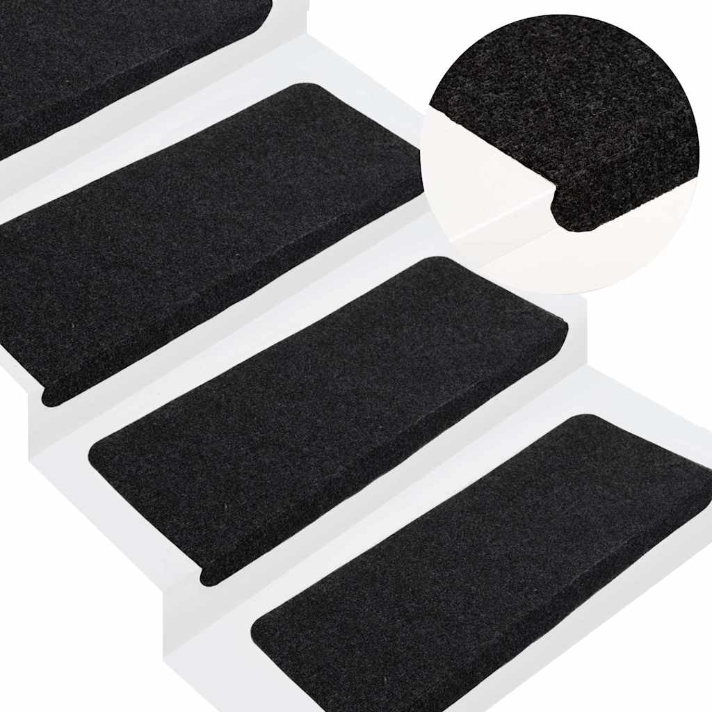 Isekleepuv trepivaip, 15 tk, 65x24,5x3,5 cm, must