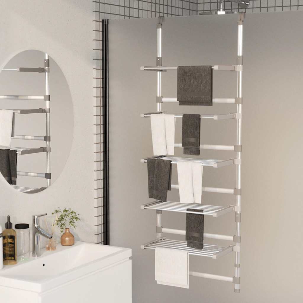 5-korruseline rippuv pesukuivatusrest, alumiinium