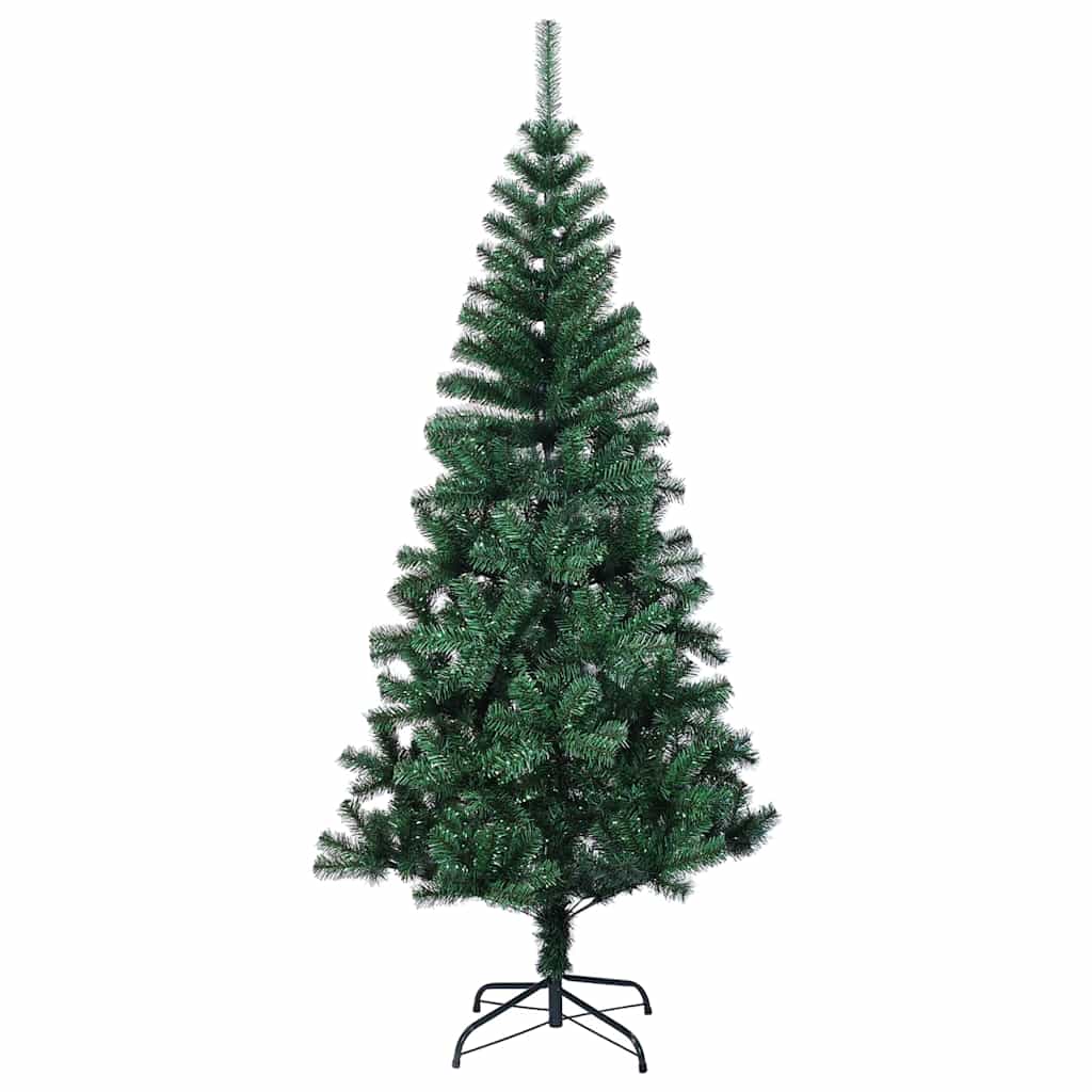 Kunstkuusk sillerdavate okstega, roheline, 150 cm, PVC