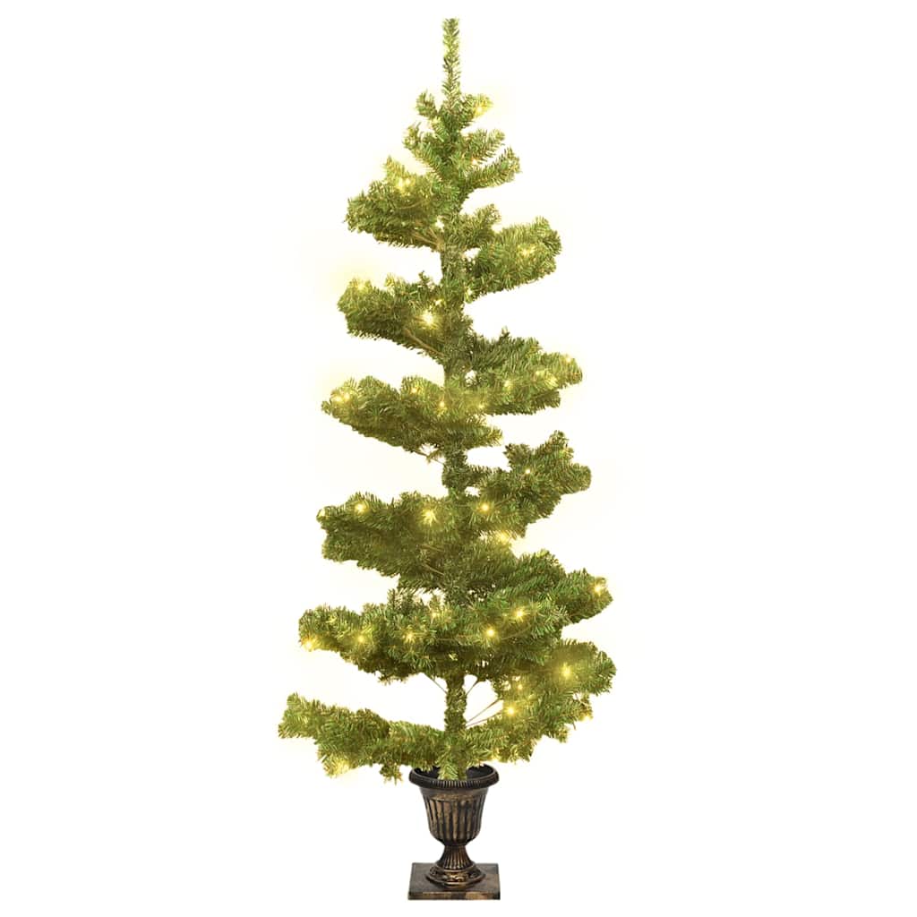Spiraalne valgustusega kunstkuusk potiga, roheline, 120 cm, PVC