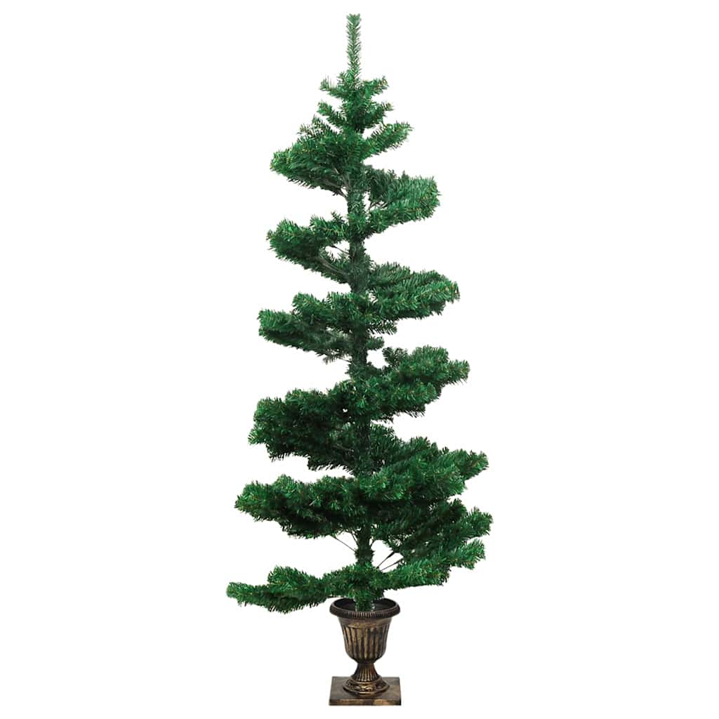 Spiraalne valgustusega kunstkuusk potiga, roheline, 120 cm, PVC