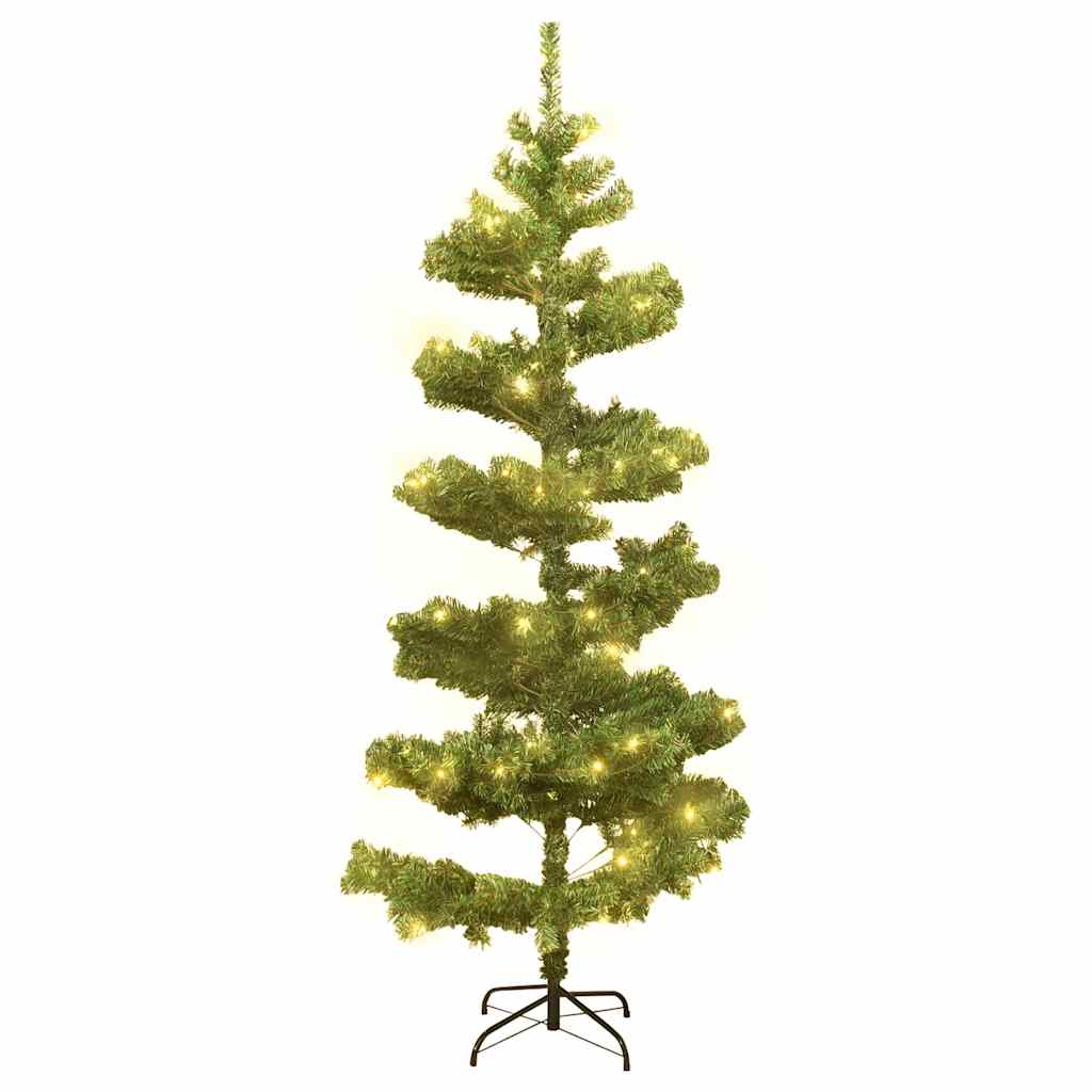 Spiraalne valgustusega kunstkuusk potiga, roheline, 150 cm, PVC