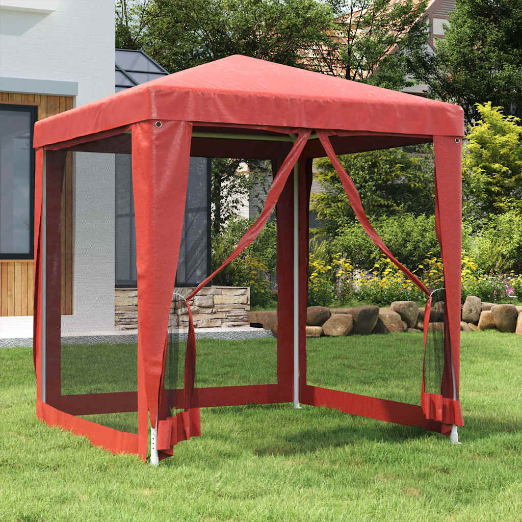 Peotelk 4 võrgust külgseinaga, punane, 2 x 2 m, HDPE