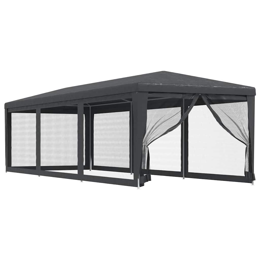 Peotelk 8 võrgust külgseinaga, antratsiithall, 3 x 9 m HDPE