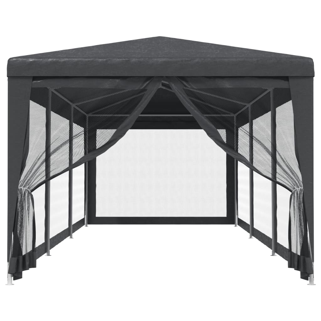 Peotelk 8 võrgust külgseinaga, antratsiithall, 3 x 9 m HDPE