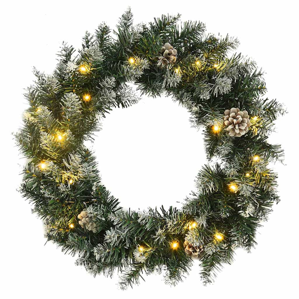 Jõulupärg LED-tuledega, roheline, 60 cm, PVC
