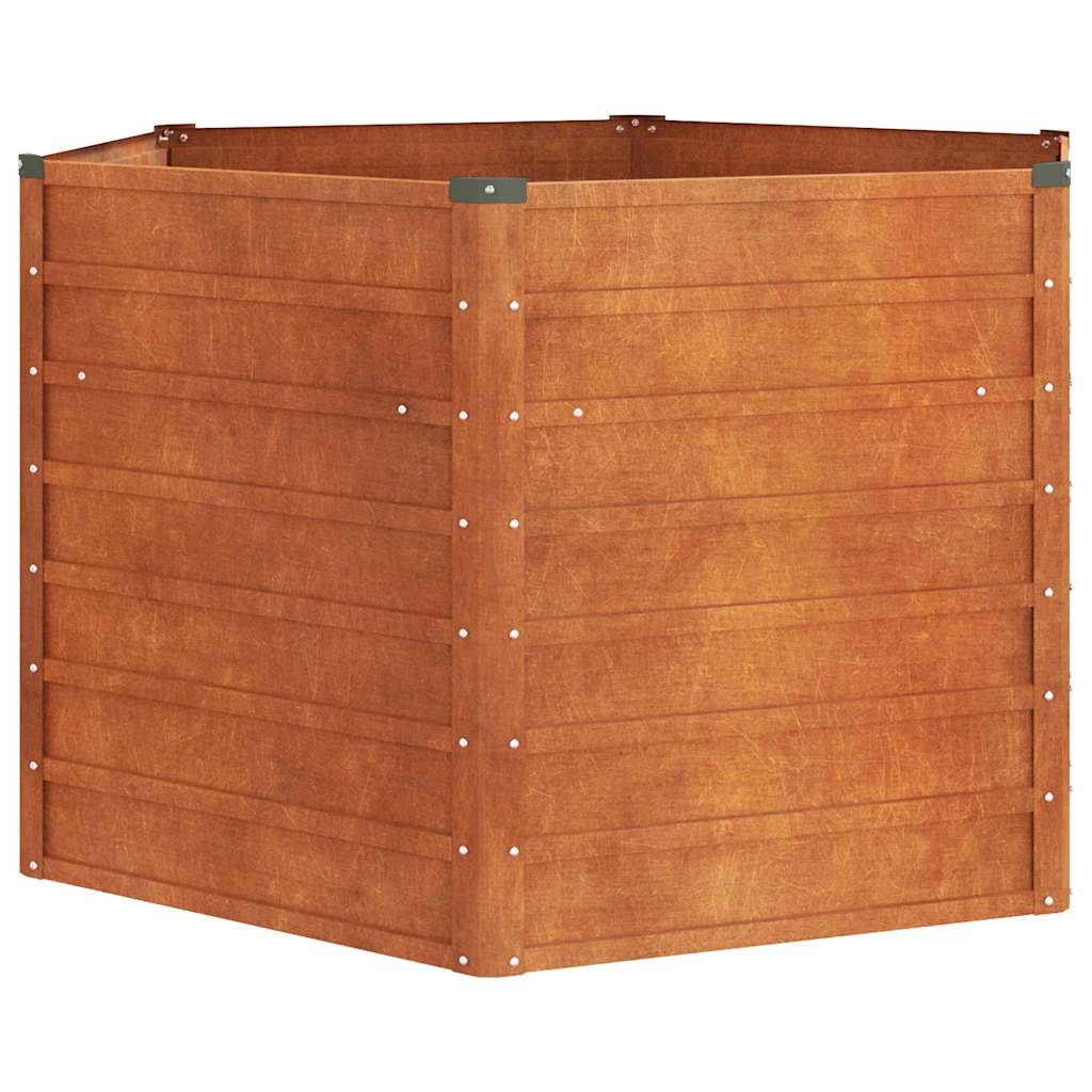 Taimekast, rooste, 129 x 129 x 77 cm, Corten-teras