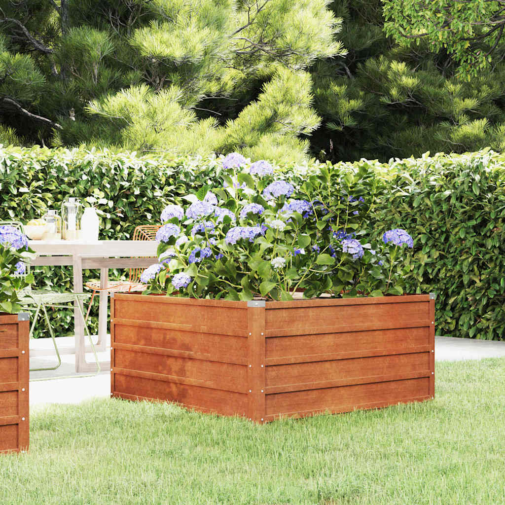 Taimekast, rooste, 100x100x45 cm, Corten-teras