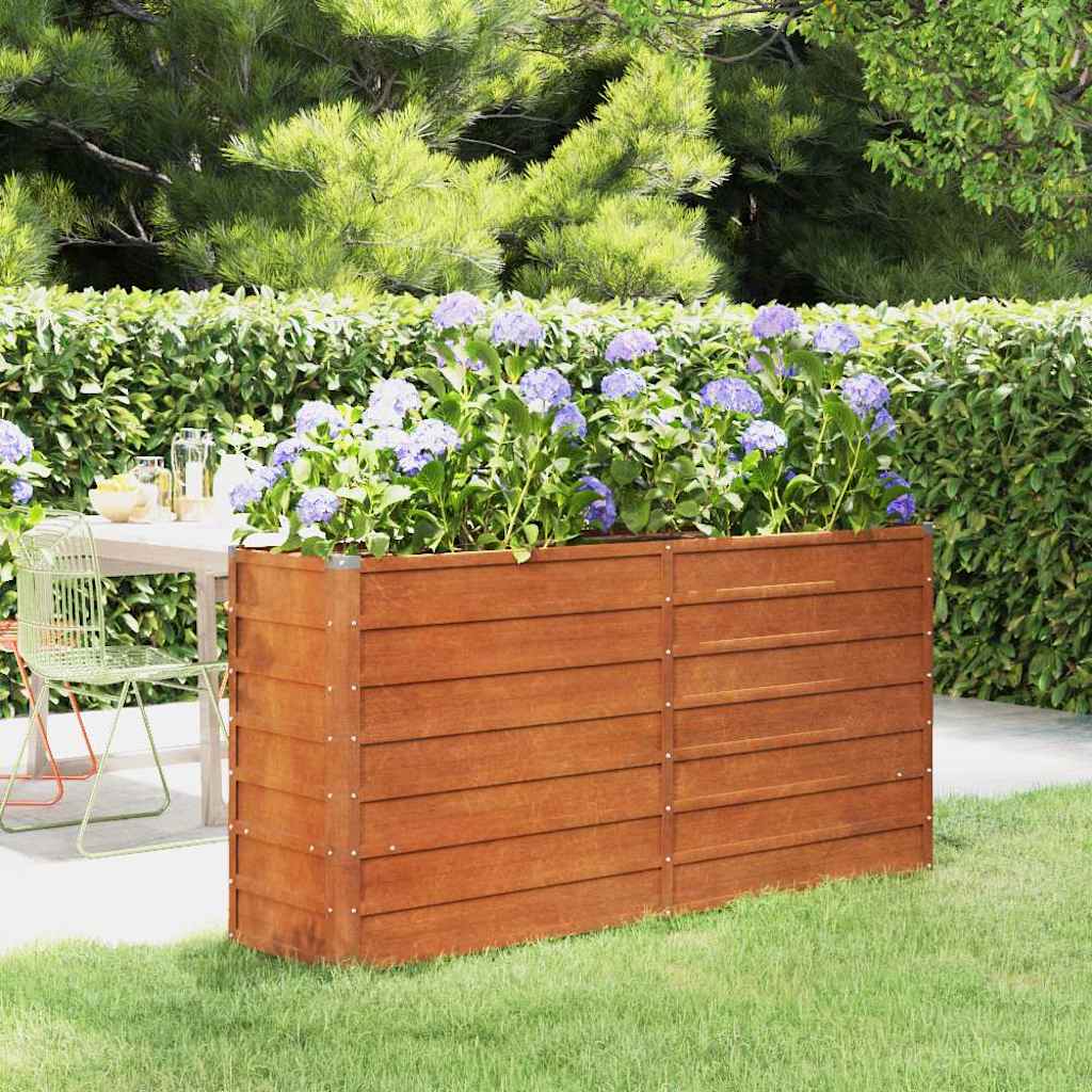 Taimekast, rooste, 160x40x77 cm, Corten-teras