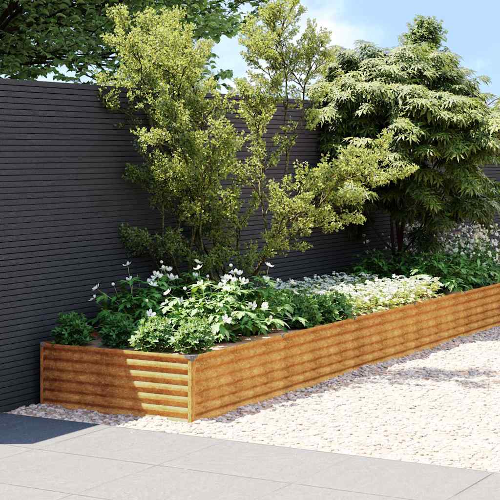 Taimekast, 960x100x36 cm, Corten-teras